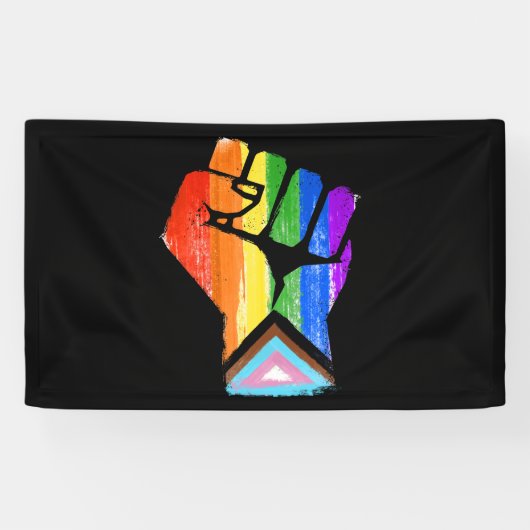 Progress Pride Fist Spandoek (Horizontaal)