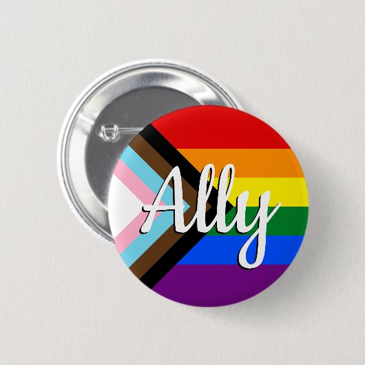 Progress Pride Flag Ally Button (Voorkant /achterkant)
