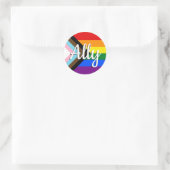 Progress Pride Flag Ally Button Ronde Sticker (Tas)