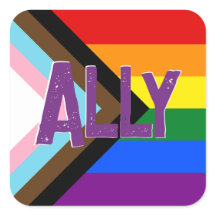 Progress Pride Flag Ally Grunge Font