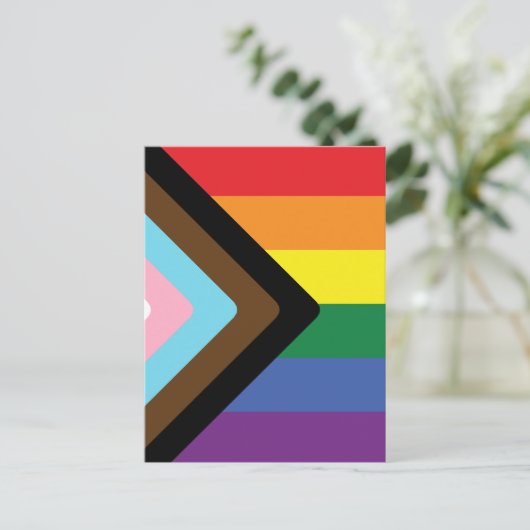 Progress Pride Flag  Briefkaart (Staand voorkant)