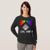 Progress Pride Flag Heart Inclusitivity Love Wins T-shirt (Voorkant volledig)