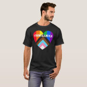 Progress Pride Flag Heart Inclusiviteit Transgende T-shirt (Voorkant volledig)