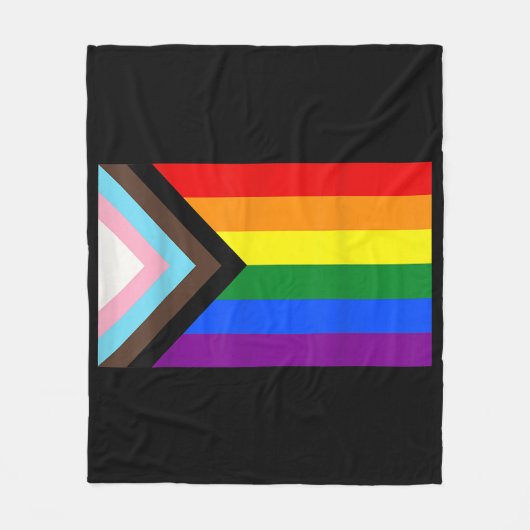 Progress Pride Flag LGBT-T-Shirt Fleece Deken (Voorkant)