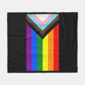 Progress Pride Flag LGBT-T-Shirt Fleece Deken (Voorkant (Horizontaal))