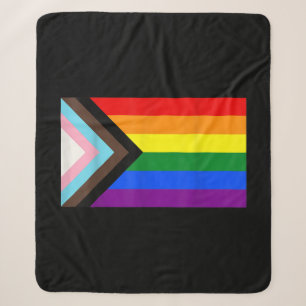 Progress Pride Flag LGBT-T-Shirt Sherpa Deken