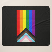 Progress Pride Flag LGBT-T-Shirt Sherpa Deken (Voorkant (horizontaal))