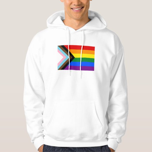 Progress Pride Flag LGBTQ+ Hoodie (Voorkant)