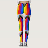 Progress Pride Flag LGBTQ+ Leggings (Voorkant)