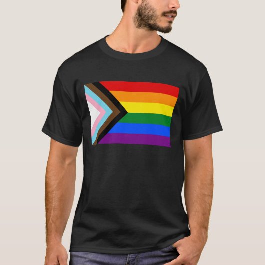 Progress Pride Flag LGBTQ+ T-shirt (Voorkant)