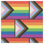 Progress Pride Flag Rainbow Silhouette LGBT Stof (Close Up)