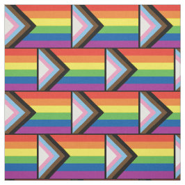 Progress Pride Flag Rainbow Silhouette LGBT Stof