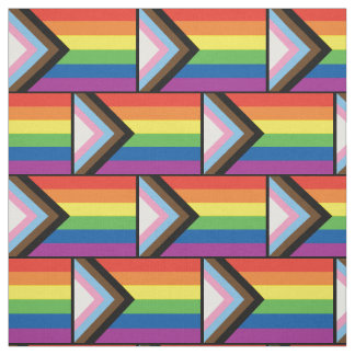 Progress Pride Flag Rainbow Silhouette LGBT Stof