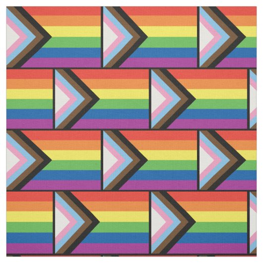 Progress Pride Flag Rainbow Silhouette LGBT Stof (Swatch)