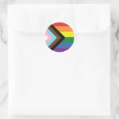 Progress Pride Flag   Ronde Sticker (Tas)