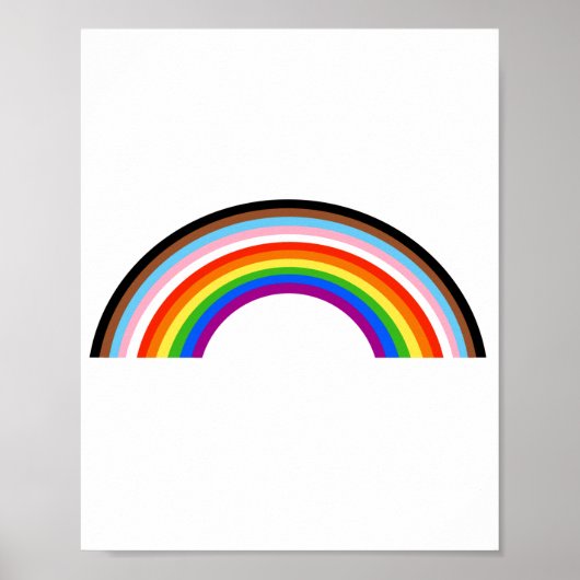 Progress Pride Gestreepte Regenboog Boog Poster (Voorkant)