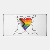 Progress Pride Hart Lijn Kunst Bureaumat (Voorkant)