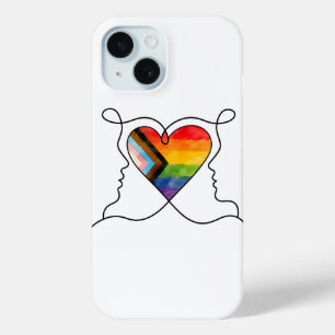 Progress Pride Hart Lijn Kunst iPhone 15 Case