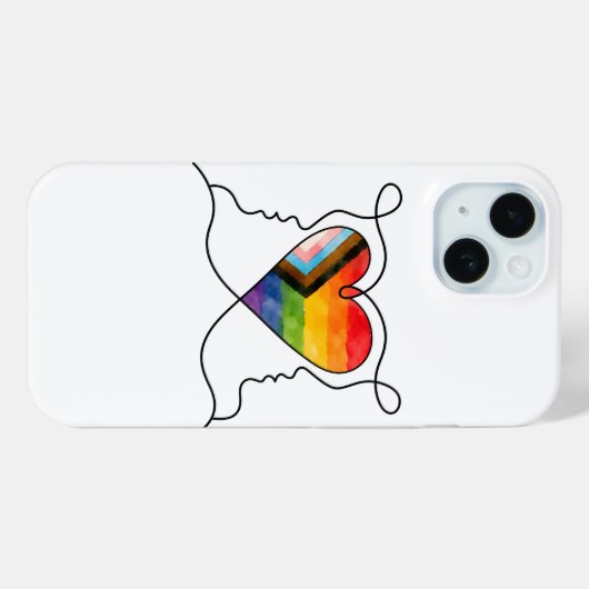Progress Pride Hart Lijn Kunst Case-Mate iPhone Case (Achterkant (horizontaal))