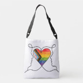 Progress Pride Hart Lijn Kunst Crossbody Tas (Achterkant)