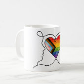 Progress Pride Hart Lijn Kunst Koffiemok (Voorkant links)