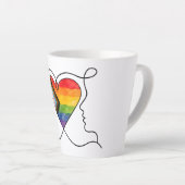 Progress Pride Hart Lijn Kunst Latte Mok (Rechterhoek)