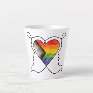 Progress Pride Hart Lijn Kunst Latte Mok