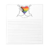 Progress Pride Hart Lijn Kunst Notitieblok (Voorkant)