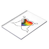 Progress Pride Hart Lijn Kunst Notitieboek (Linkerzijde)