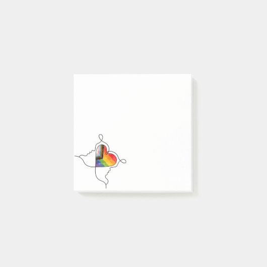 Progress Pride Hart Lijn Kunst Post-it® Notes (Voorkant)