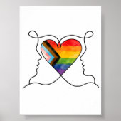 Progress Pride Hart Lijn Kunst Poster (Voorkant)