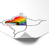 Progress Pride Hart Lijn Kunst Poster (Hoek)