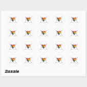 Progress Pride Hart Lijn Kunst Ronde Sticker (Vel)