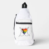 Progress Pride Hart Lijn Kunst Sling Bag (Voorkant)