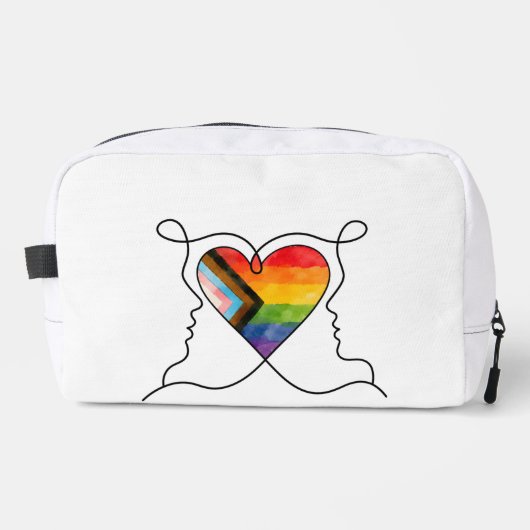 Progress Pride Hart Lijn Kunst Toilettasje (Voorkant)