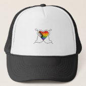 Progress Pride Hart Lijn Kunst Trucker Pet (Voorkant)