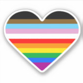 Progress Pride Hart Sticker (Voorkant)