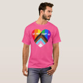 Progress Pride Heart Flag ontkent ons niet T-shirt (Voorkant volledig)