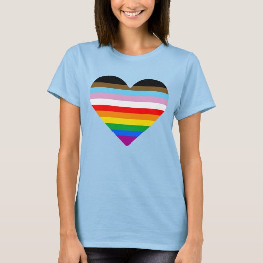 Progress Pride Heart T-shirt (Voorkant)