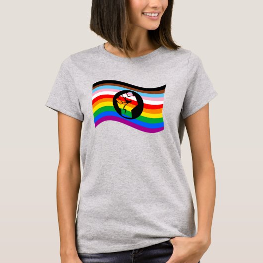 Progress Pride Kleur Mensen T-Shirt (Voorkant)