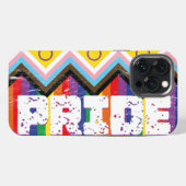 Progress Pride LGBTQ  iPhone Hoesje (Achterkant horizontaal)