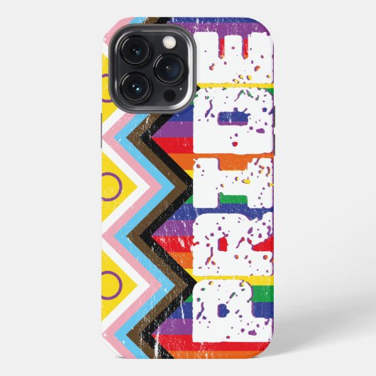 Progress Pride LGBTQ  iPhone Hoesje (Achterkant)