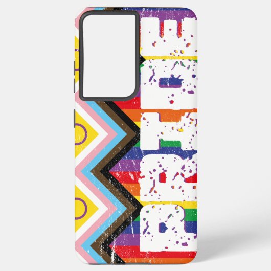Progress Pride LGBTQ Samsung Galaxy Hoesje (Achterkant)