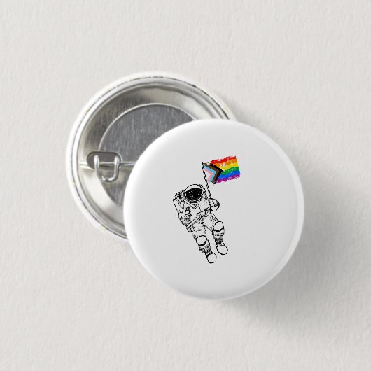 Progress Pride Maanman Gestresteerd Ronde Button 3,2 Cm (Voorkant /achterkant)