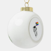 Progress Pride Moonman heeft problemen Keramische Bal Ornament (Links)