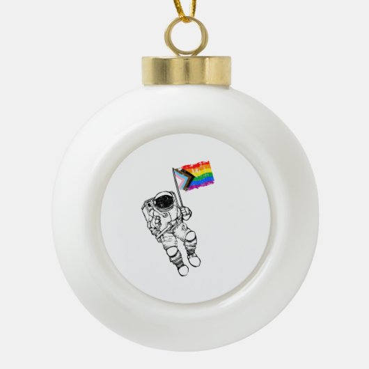 Progress Pride Moonman heeft problemen Keramische Bal Ornament (Voorkant)
