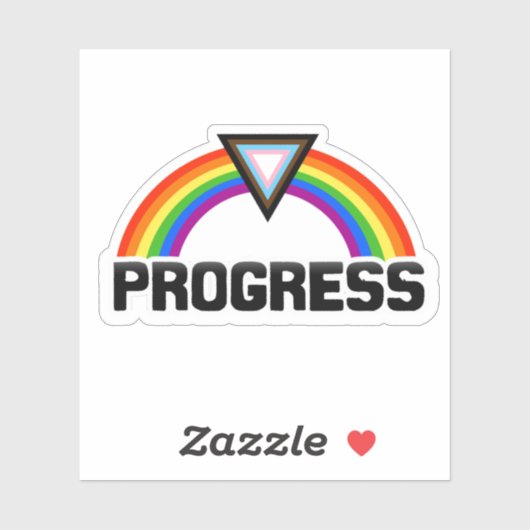 Progress Pride Regenbo sticker (Vel)