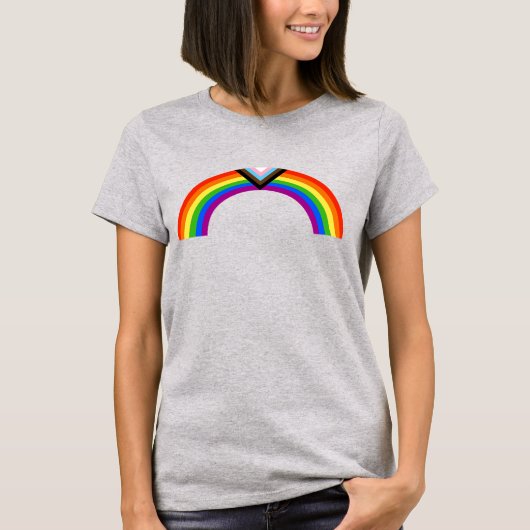 Progress Pride Regenboog Arc T-Shirt (Voorkant)