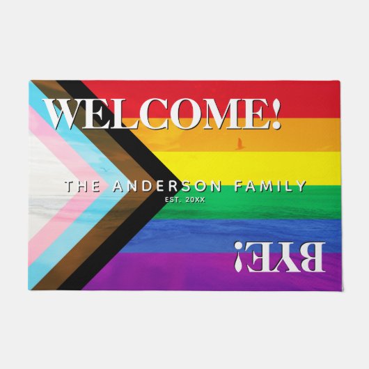 Progress Pride Regenboog Strand Persoonlijke Welko Deurmat (Voorkant)