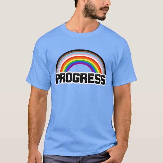 Progress Pride Regenboog T-Shirt (Voorkant)